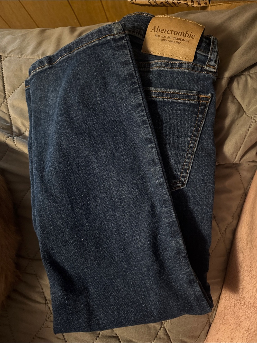 Abercrombie & Fitch Boys 9/10 “short”  Dark Indigo Slim Straight Jeans